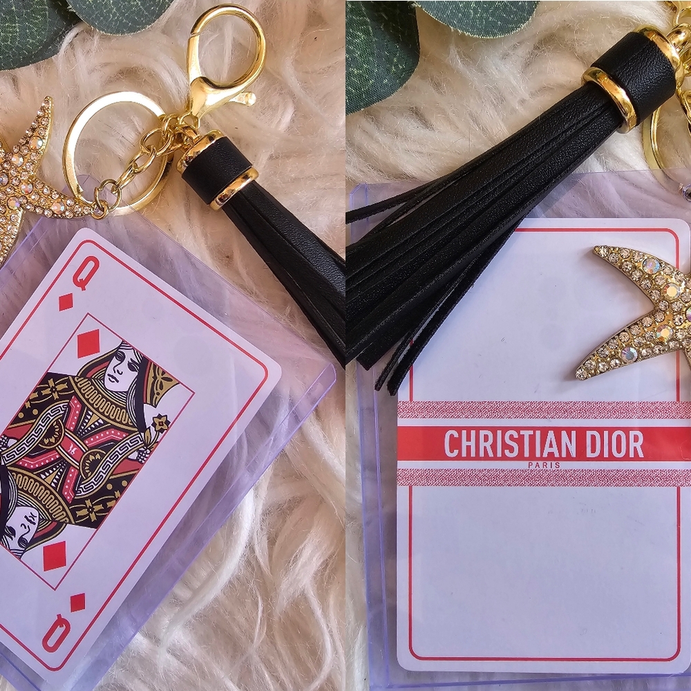 Dior Black and Gold Keychain with Starfish Charm - Picture 8 of 8